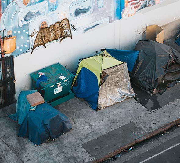 tents on street